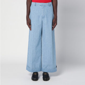 Light blue wide jeans with cuff