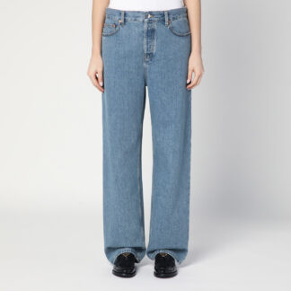 Light blue wide-leg jeans
