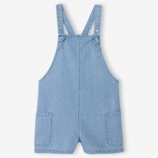 Lightweight Denim Dungarees For Girls blue