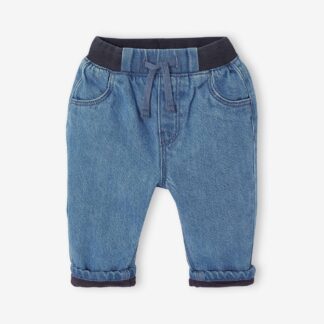 Lined Jeans with Elasticated Waistband, for Babies stone