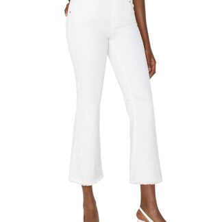 Liverpool Los Angeles Gia Glider Crop Flare Jeans in Bright White Paisley