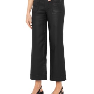 Liverpool Los Angeles High Rise Patch Pocket Ankle Jeans in Black Coated
