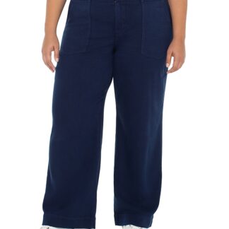 Liverpool Los Angeles Plus High Rise Wide Leg Jeans in Navy Dusk
