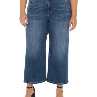 Liverpool Los Angeles Plus Stride High Rise Cropped Wide Leg Jeans in Wabash