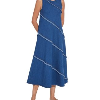 Lysse Mirabella Denim Fringe Midi Dress