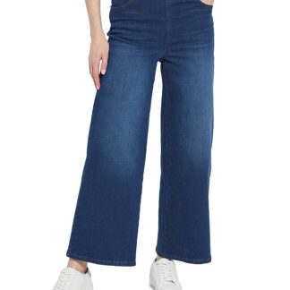 Lysse Sylvie Pull On Wide Leg Jeans in Indigo