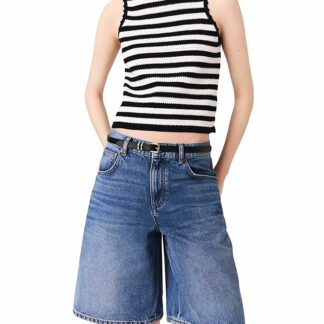 Maje Denim Bermuda Shorts in Blue