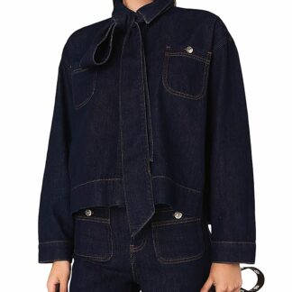 Maje Denim Shirt with Bow