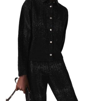 Maje Embellished Denim Shirt
