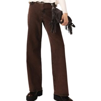 Maje Pantin High Rise Bootcut Jeans in Brown
