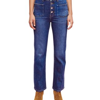Maje Passiony High Rise Straight Jeans in Blue