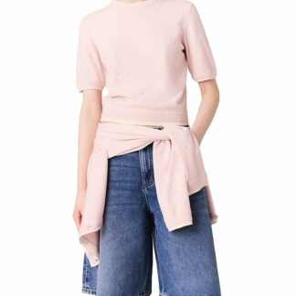 Maje Wool Short Sleeve Sweater