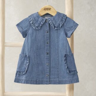 Mamas & Papas Denim Dress (0-3 Yrs) Blue
