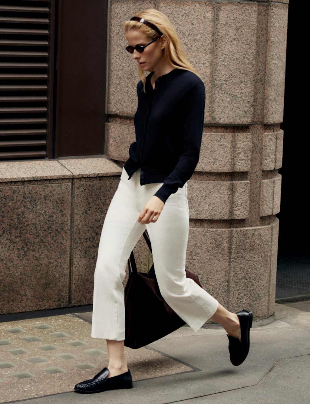 M&S High Waisted Kickflare Cropped Jeans Soft White