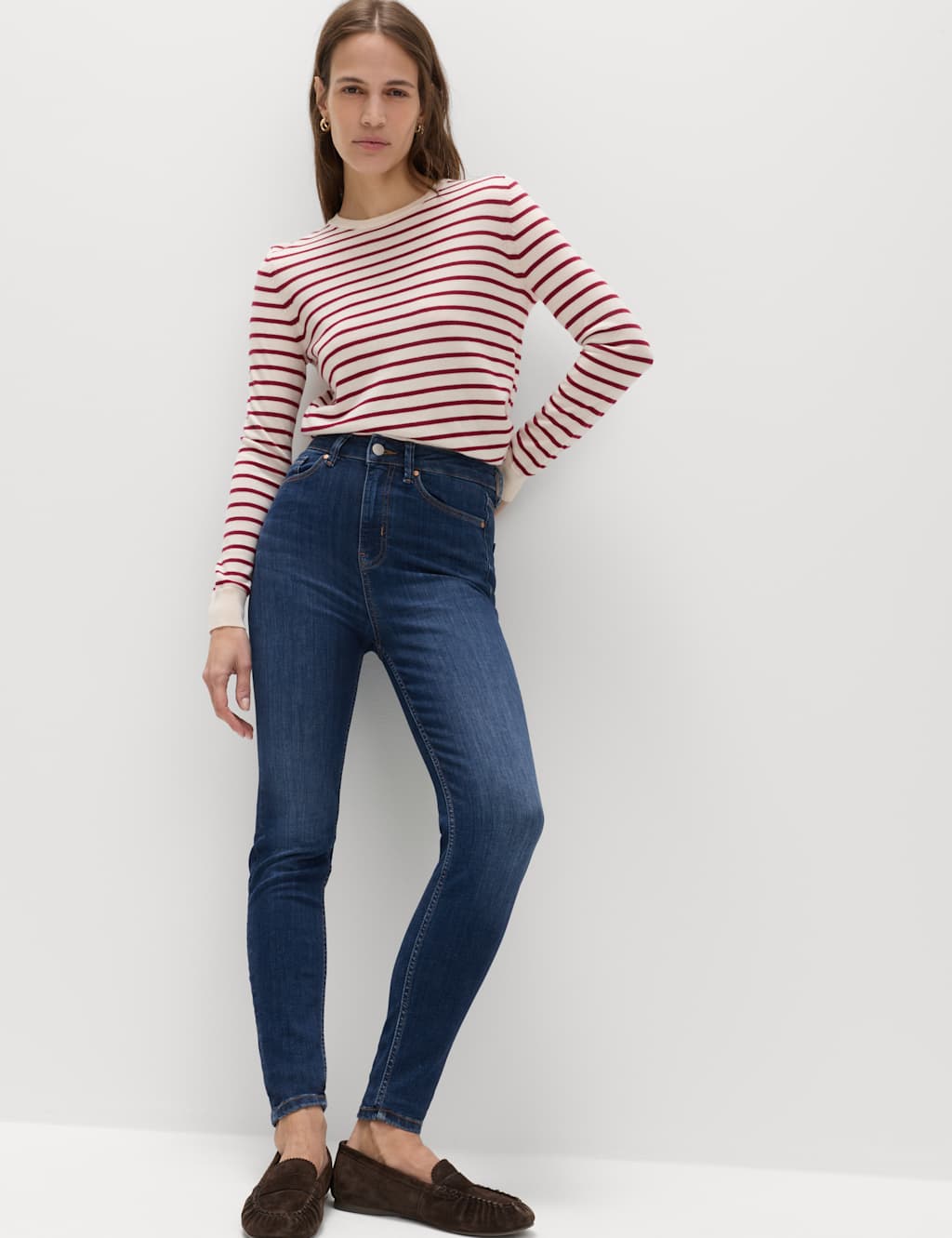 M&S Ivy Supersoft High Waisted Skinny Jeans Dark Indigo