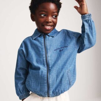 M&S Pure Cotton Denim Ripstop Jacket (2-8 Yrs) Med Blue Denim