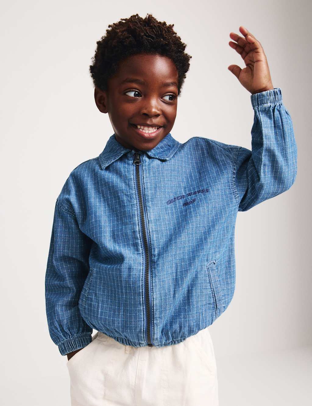 M&S Pure Cotton Denim Ripstop Jacket (2-8 Yrs) Med Blue Denim