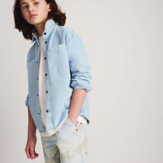 M&S Pure Cotton Denim Shirt (6-16 Yrs) Powder Blue