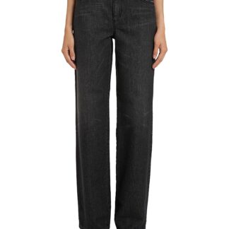 Marella Super Black Mid Rise Wide Leg Jeans in Black