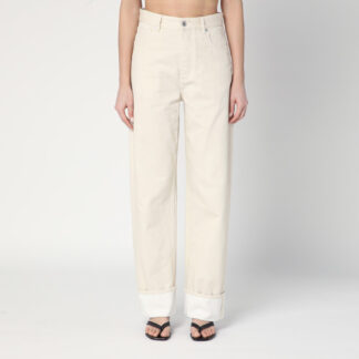 Meringue coloured turned up jeans