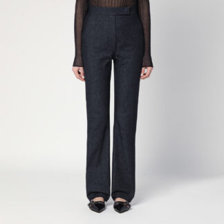 Midnight blue trousers in cotton denim effect