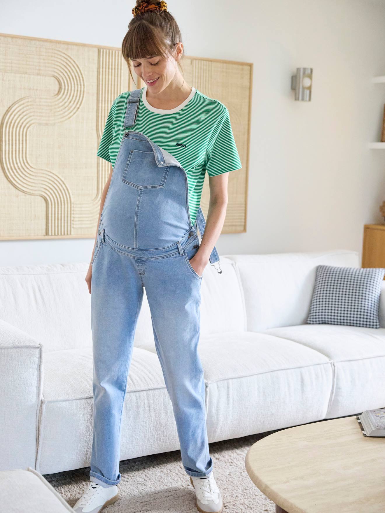 Mom Fit Denim Dungarees for Maternity & Nursing Special double stone