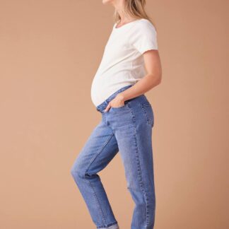 Mom Jeans with Removable Belly Band for Maternity, ENVIE DE FRAISE stone
