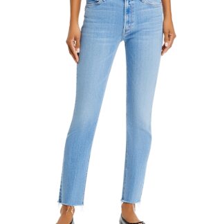 Mother Dazzler Mid Rise Ankle Fray Jeans in Blessing in Disguise