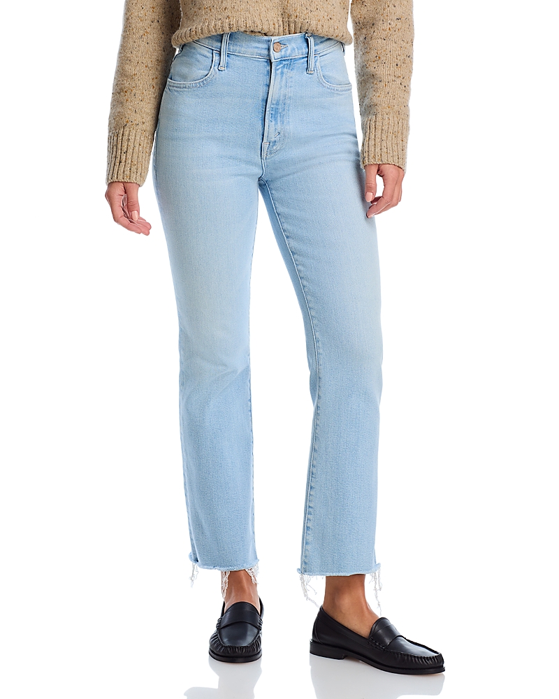 Mother Petites Lil' Hustler High Rise Cropped Flared Jeans in Ball in Your Court