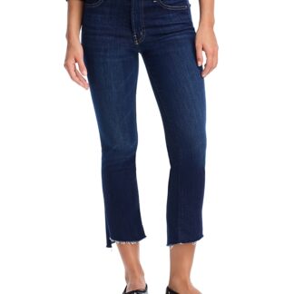 Mother Petites Lil' Insider High Rise Cropped Straight Jeans in Off Limits