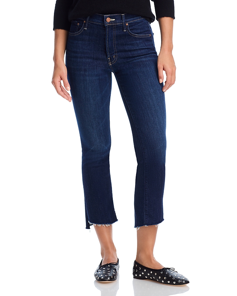 Mother Petites Lil' Insider High Rise Cropped Straight Jeans in Off Limits