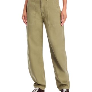 Mother The Fangirl Fatigue Flood Jeans in Sir Yes Sir Dried Herb