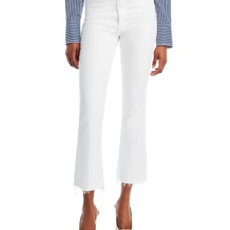 Mother The Hustler High Rise Frayed Flare Leg Ankle Jeans in Fairest of Them All