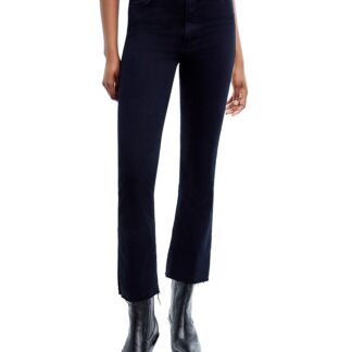 Mother The Hustler High Rise Frayed Flare Leg Ankle Jeans in Not Guilty