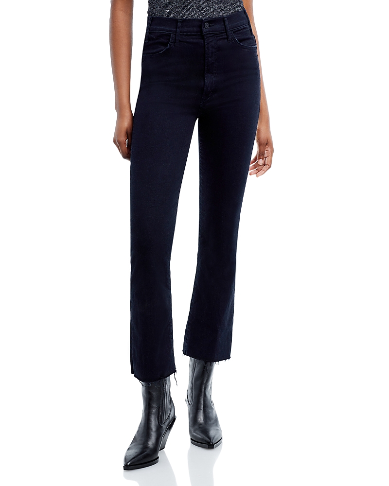 Mother The Hustler High Rise Frayed Flare Leg Ankle Jeans in Not Guilty