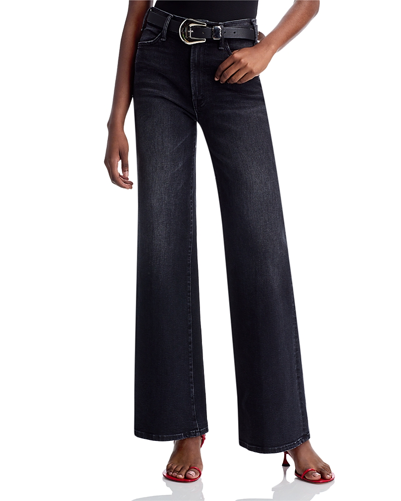 Mother The Hustler Roller Sneak High Rise Jeans in Not Today Satan
