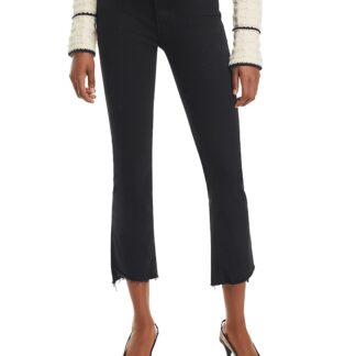 Mother The Insider High Rise Crop Step Fray Bootcut Jeans in Not Guilty