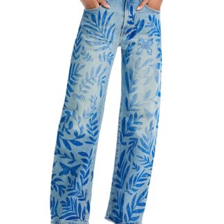 Mother The Lasso Sneak Jeans in Pressed Leaves