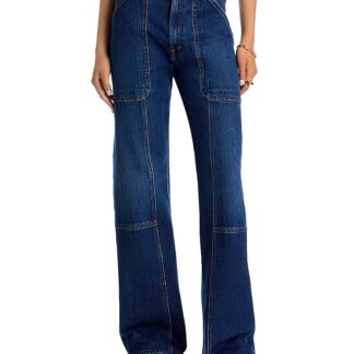 Mother The Lasso Utility Sneak High Rise Jeans in Shine On