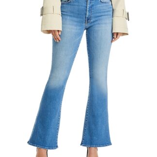 Mother The Lil' Weekender Petites High Rise Flared Jeans in Layover