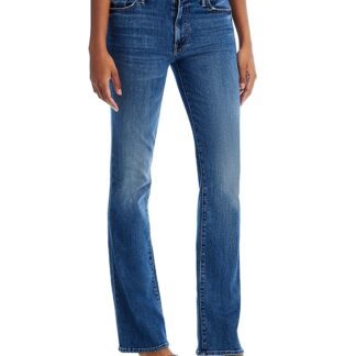 Mother The Outside Ankle Mid Rise Bootcut Jeans in Dark And Stormy Night