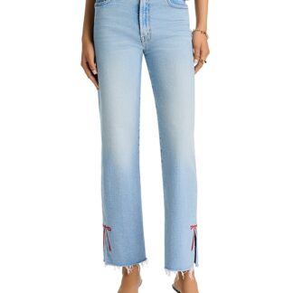 Mother The Rambler Slice Hover Fray High Rise Jeans in Complete 360