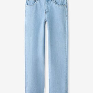 NAME IT girls' high-waisted straight leg jeans light blue