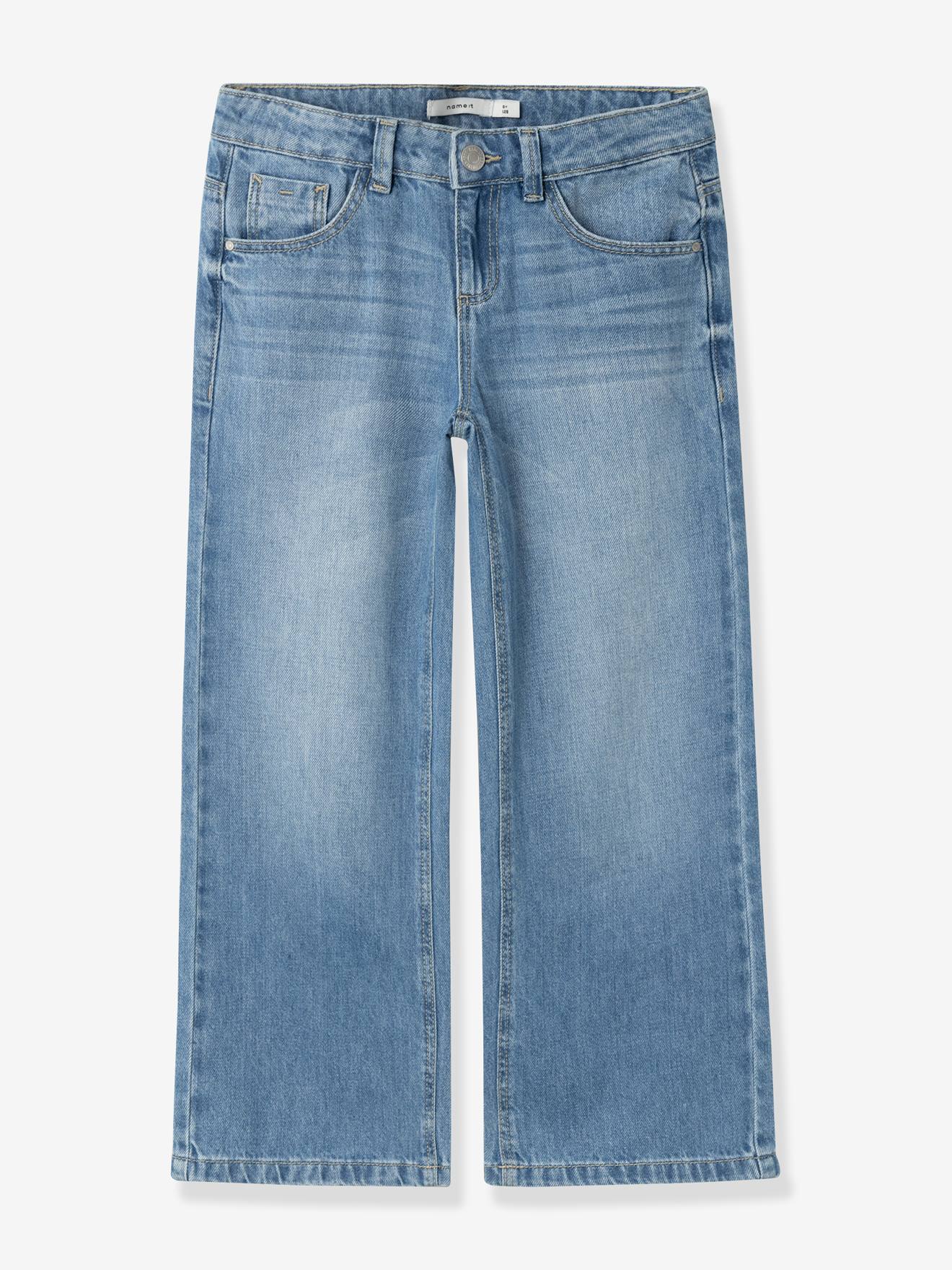 NAME IT girls' wide-leg jeans denim blue