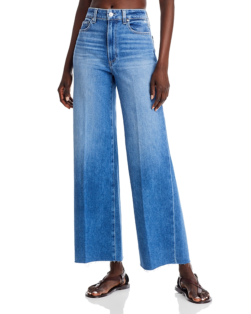 Paige Anessa 31 High Rise Wide Leg Jeans in Flamenco Distressed