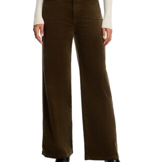 Paige Anessa High Rise Corduroy Utility Jeans in Dark Brushed Olive