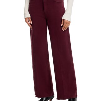 Paige Anessa High Rise Raw Hem Jeans in Vintage Dark Oxblood