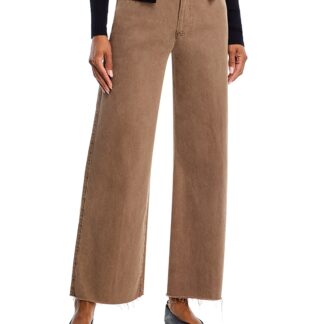 Paige Anessa High Rise Raw Hem Wide Leg Jeans in Vintage Canewood