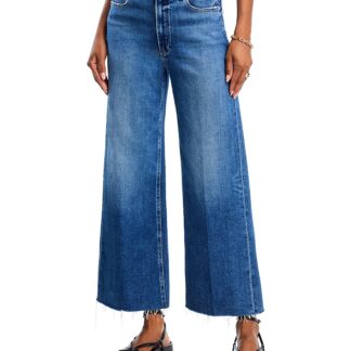 Paige Anessa High Rise Raw Hem Wide Leg Jeans in Westminster Distressed