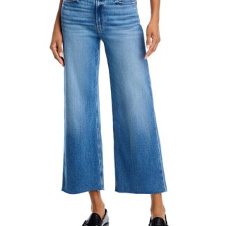 Paige Anessa High Rise Wide Leg Ankle Jeans in Rock Show Distressed